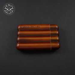 Light Brown 4 Slot Small Cigar Case