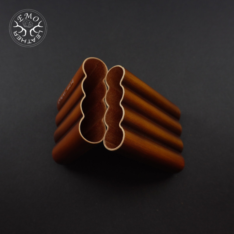 Light Brown 4 Slot Small Cigar Case | EmoLeather | Custom Leather Goods