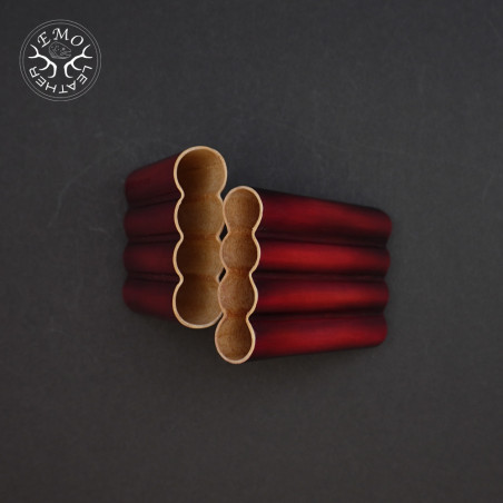 Red Black 4 Slot Small Cigar Case | EmoLeather | Custom Leather Goods
