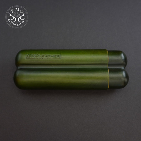 Olive 2 Slot Robusto Cigar Case | EmoLeather | Custom Leather Goods Olive 2 Slot Robusto Cigar Case | EmoLeather | Custom Leather Goods