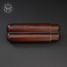 Brown 2 Slot Robusto Cigar Case | EmoLeather | Custom Leather Goods