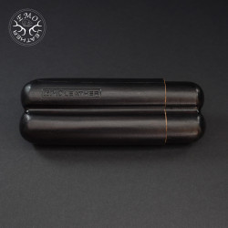 Black 2 Slot Robusto Cigar Case