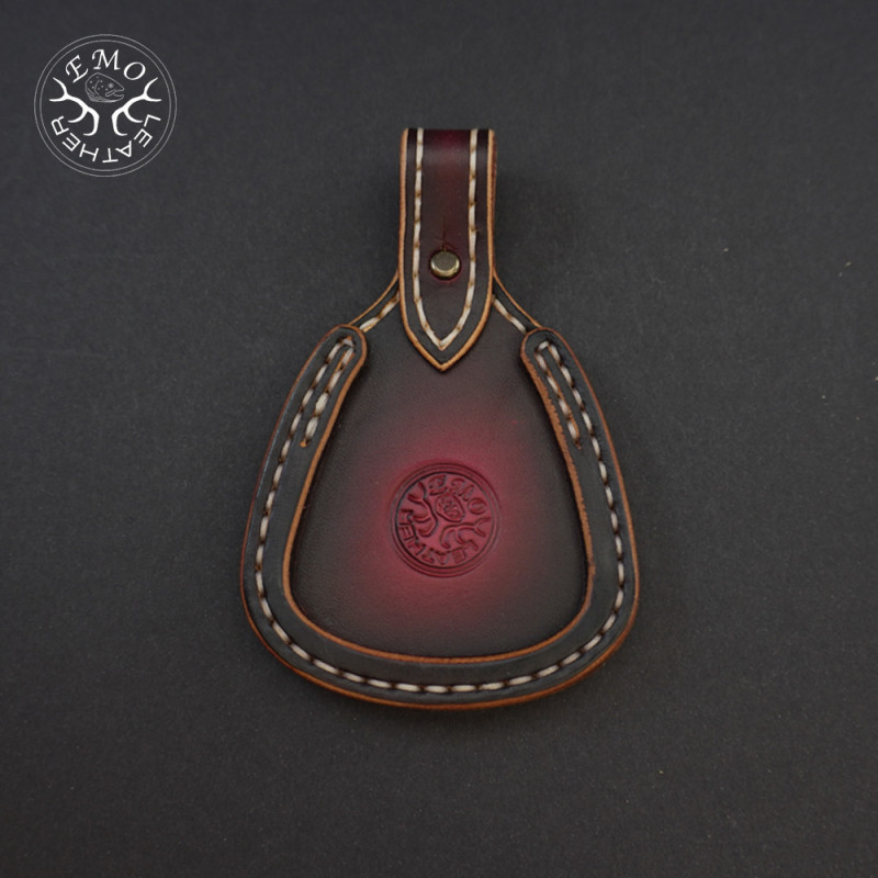 Red & Black Toe Pad For over-under and side-by-side (juxtapose) shotguns | EmoLeather | Custom Leather Goods