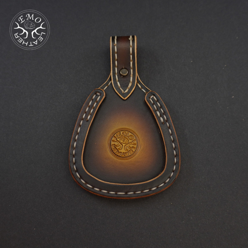 Dark Brown Toe Pad For over-under and side-by-side (juxtapose) shotguns | EmoLeather | Custom Leather Goods