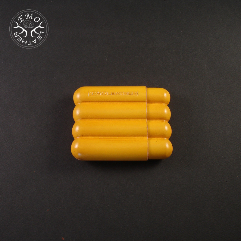 Yellow 4 Slot Toscanello Case | EmoLeather | Custom Leather Goods