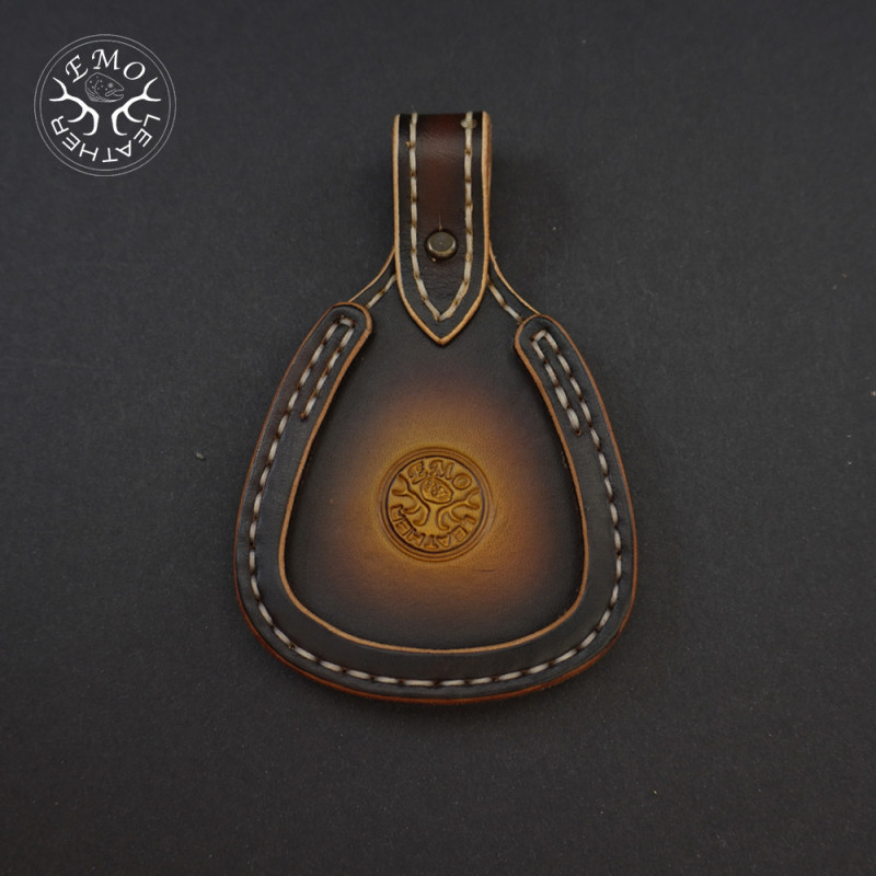 Dark Brown Toe Pad For over-under and side-by-side (juxtapose) shotguns | EmoLeather | Custom Leather Goods