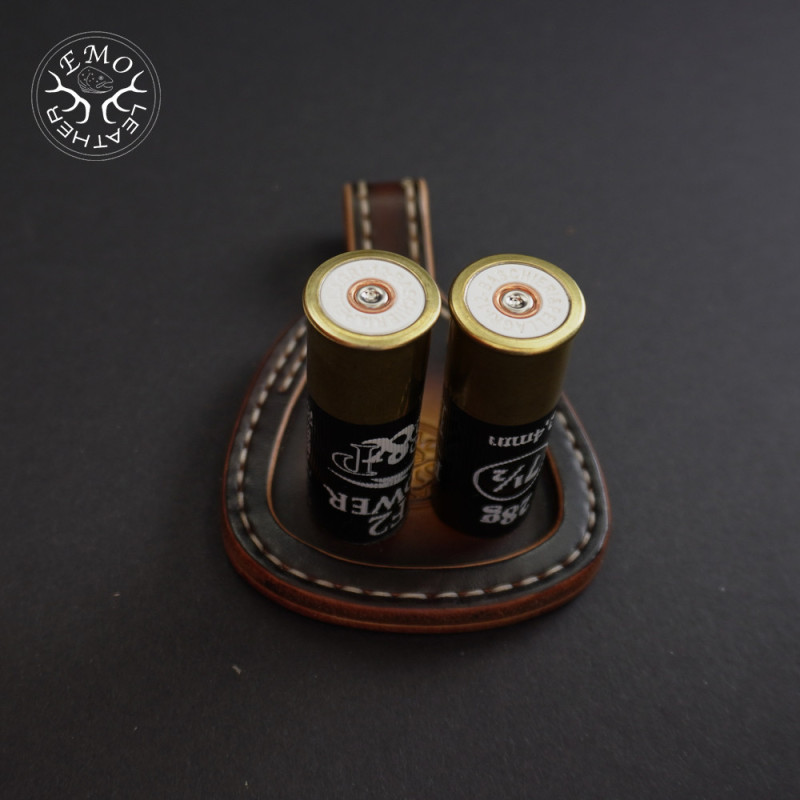 Dark Brown Toe Pad For over-under and side-by-side (juxtapose) shotguns | EmoLeather | Custom Leather Goods