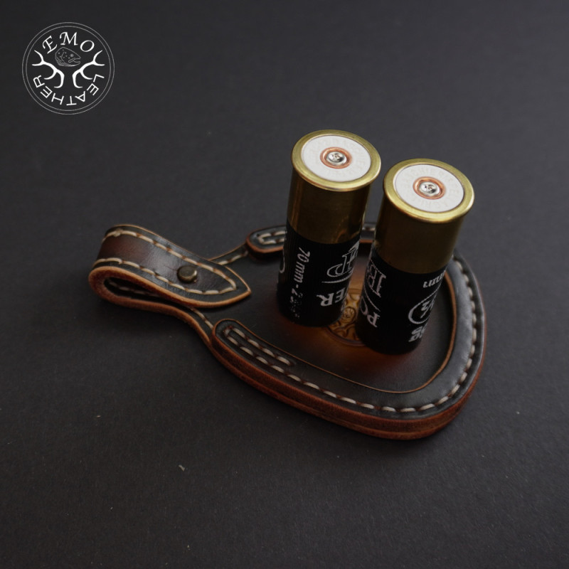 Dark Brown Toe Pad For over-under and side-by-side (juxtapose) shotguns | EmoLeather | Custom Leather Goods