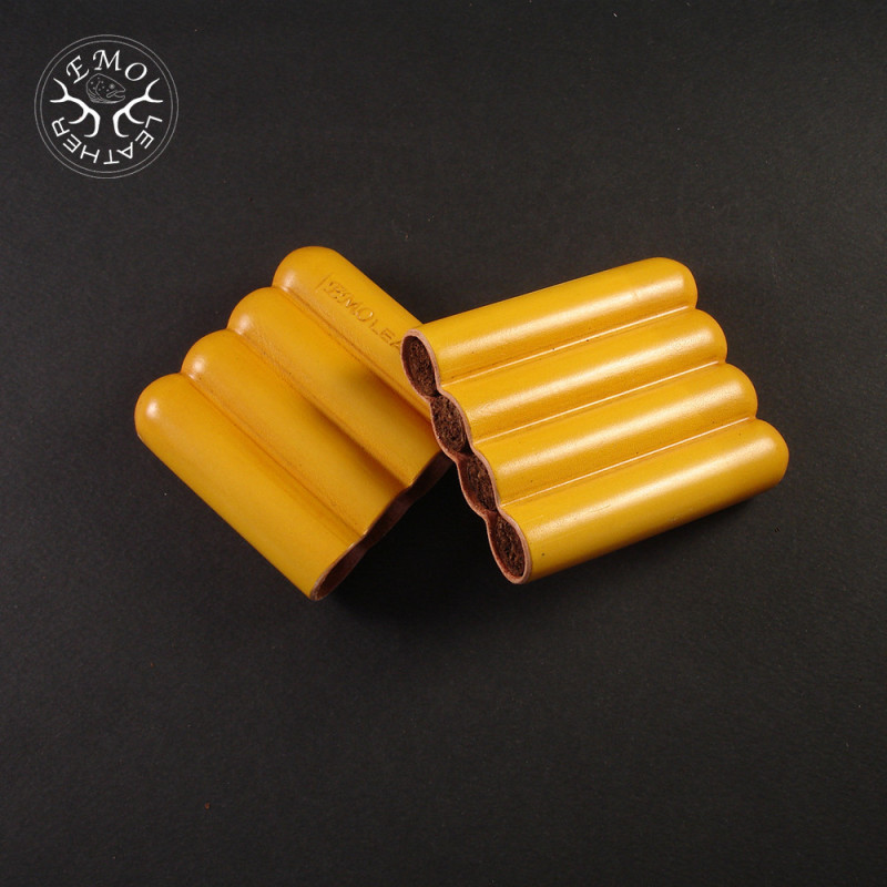 Yellow 4 Slot Toscanello Case | EmoLeather | Custom Leather Goods