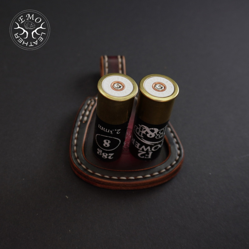 Red & Black Toe Pad For over-under and side-by-side (juxtapose) shotguns | EmoLeather | Custom Leather Goods