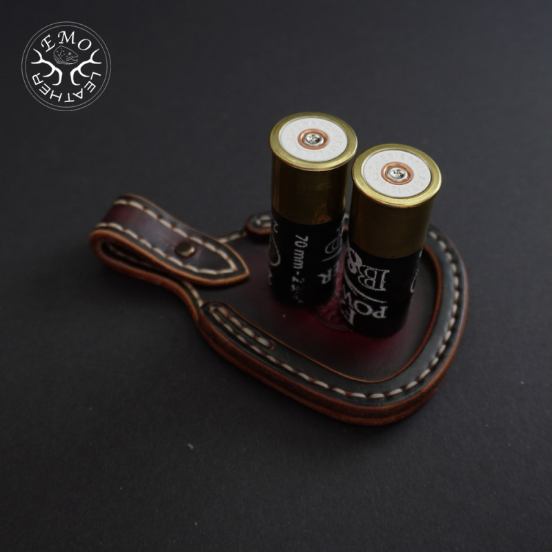 Red & Black Toe Pad For over-under and side-by-side (juxtapose) shotguns | EmoLeather | Custom Leather Goods