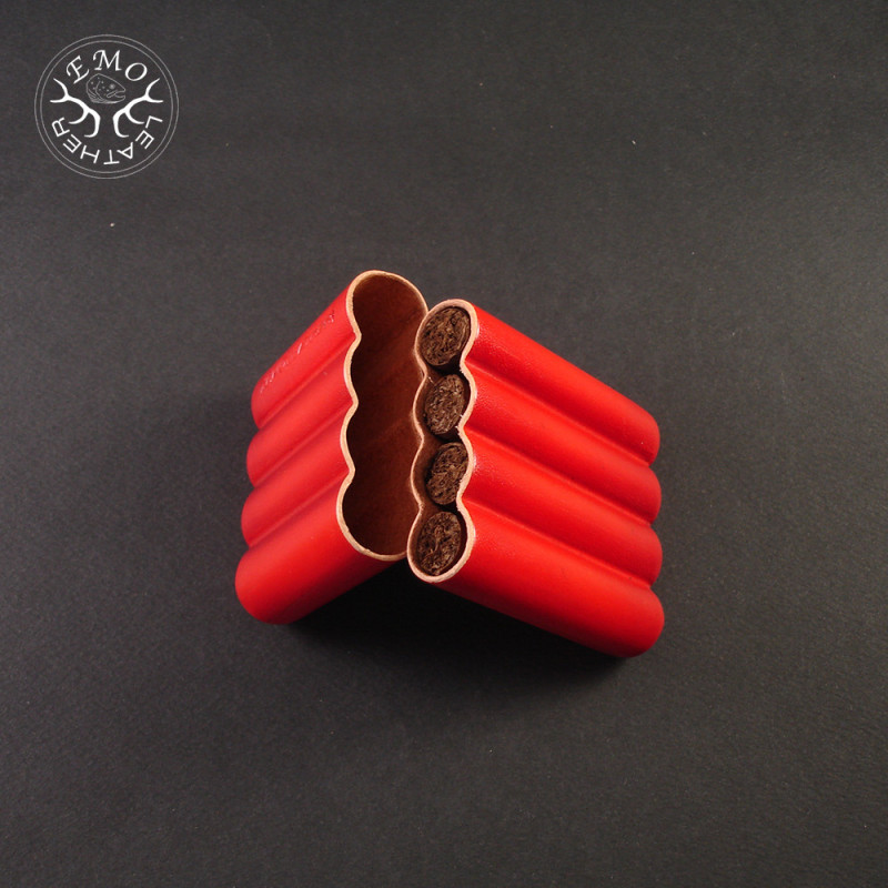 Orange 4 Slot Toscanello Case | EmoLeather | Custom Leather Goods