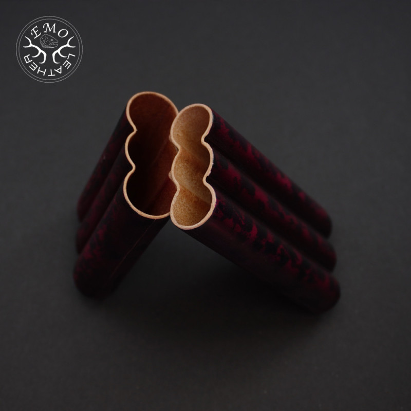 Red Black Camo 3 Slot Small Cigar Case | EmoLeather | Custom Leather Goods