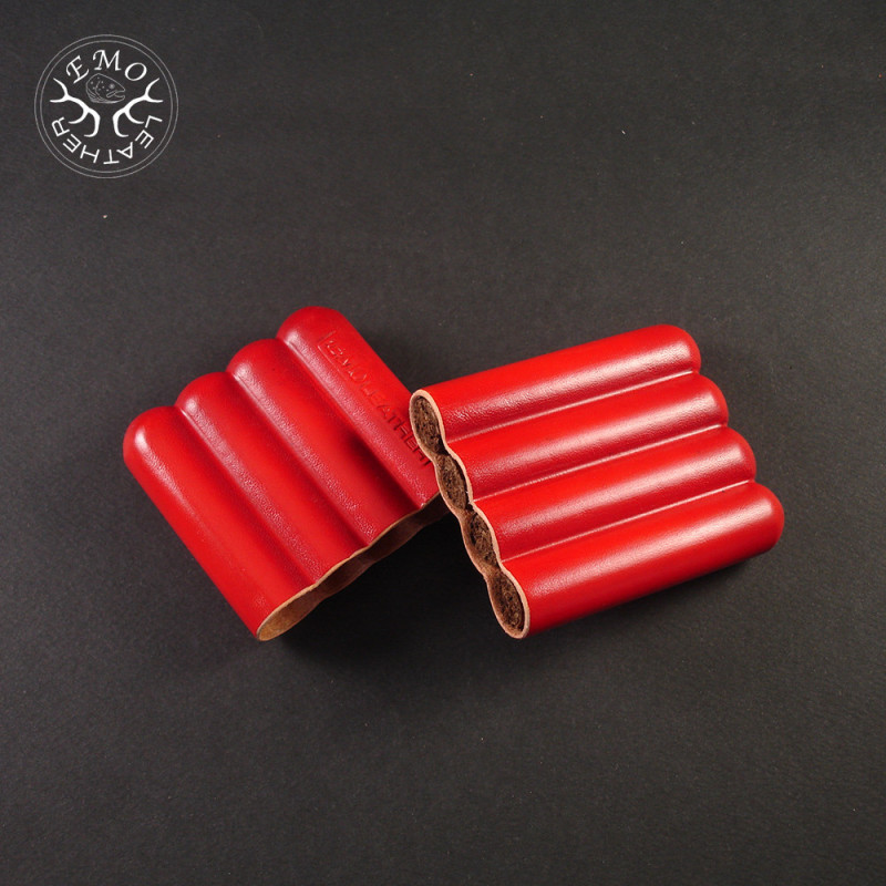 Orange 4 Slot Toscanello Case | EmoLeather | Custom Leather Goods