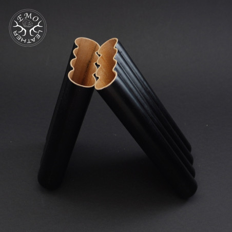 Black 4 Slot Churchill Cigar Case | EmoLeather | Custom Leather Goods