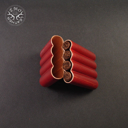 Red 4 Slot Toscanello Case | EmoLeather | Custom Leather Goods