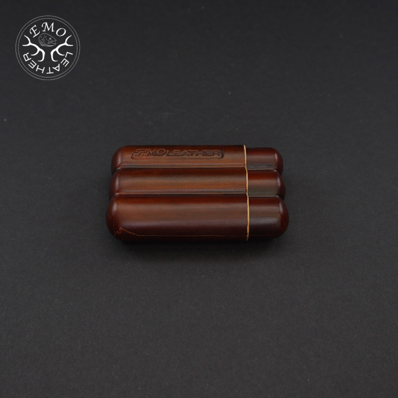 Rusty Brown 3 Slot Toscanello Case | EmoLeather | Custom Leather Goods