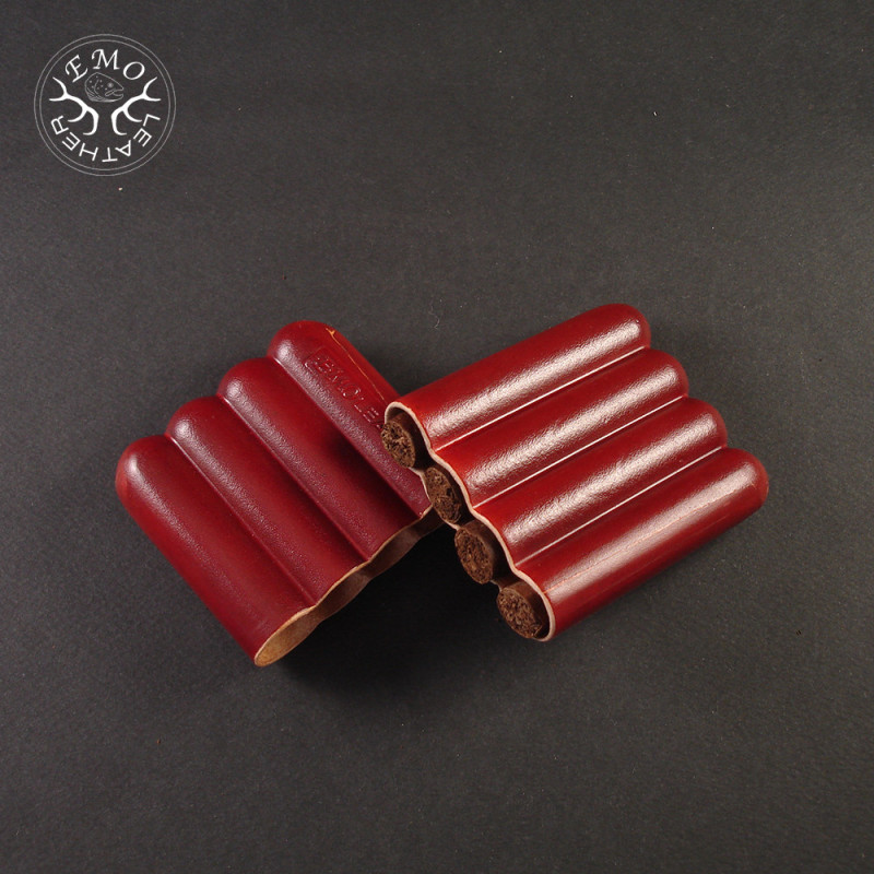 Red  4 Slot Toscanello Case | EmoLeather | Custom Leather Goods