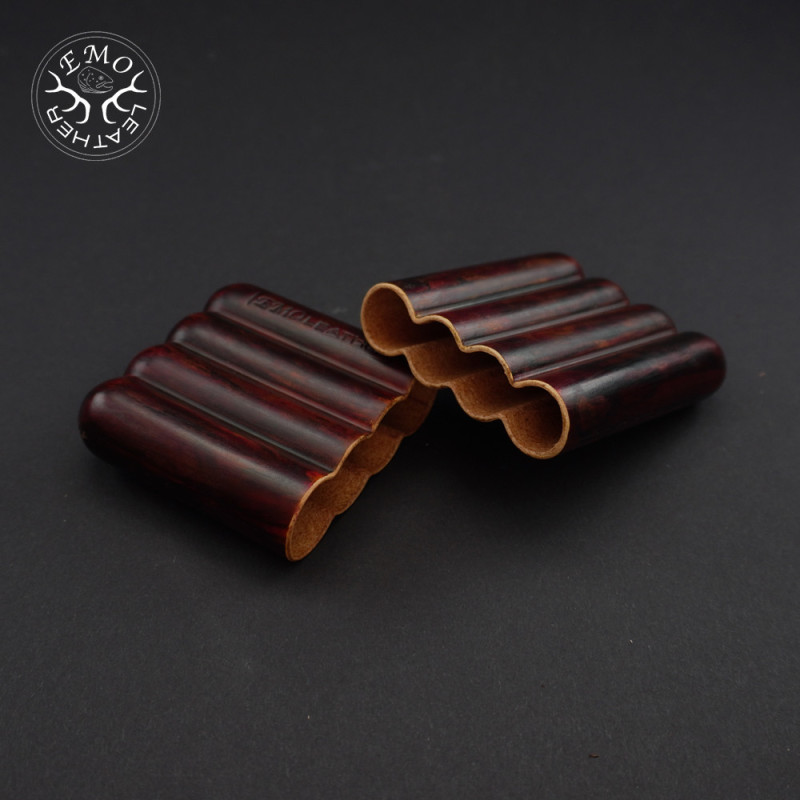 Antique Distressed 4 Slot Toscanello Case | EmoLeather | Custom Leather Goods