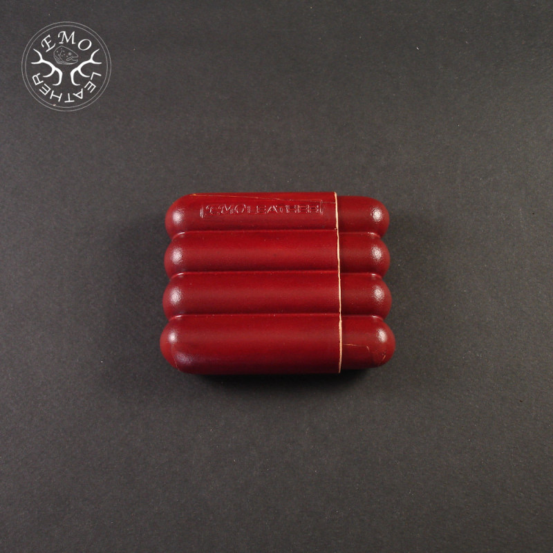 Red  4 Slot Toscanello Case | EmoLeather | Custom Leather Goods
