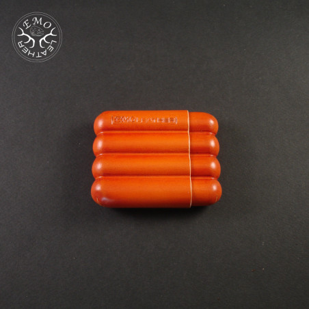 Tan 4 Slot Toscanello Case | EmoLeather | Custom Leather Goods Tan 4 Slot Toscanello Case | EmoLeather | Custom Leather Goods