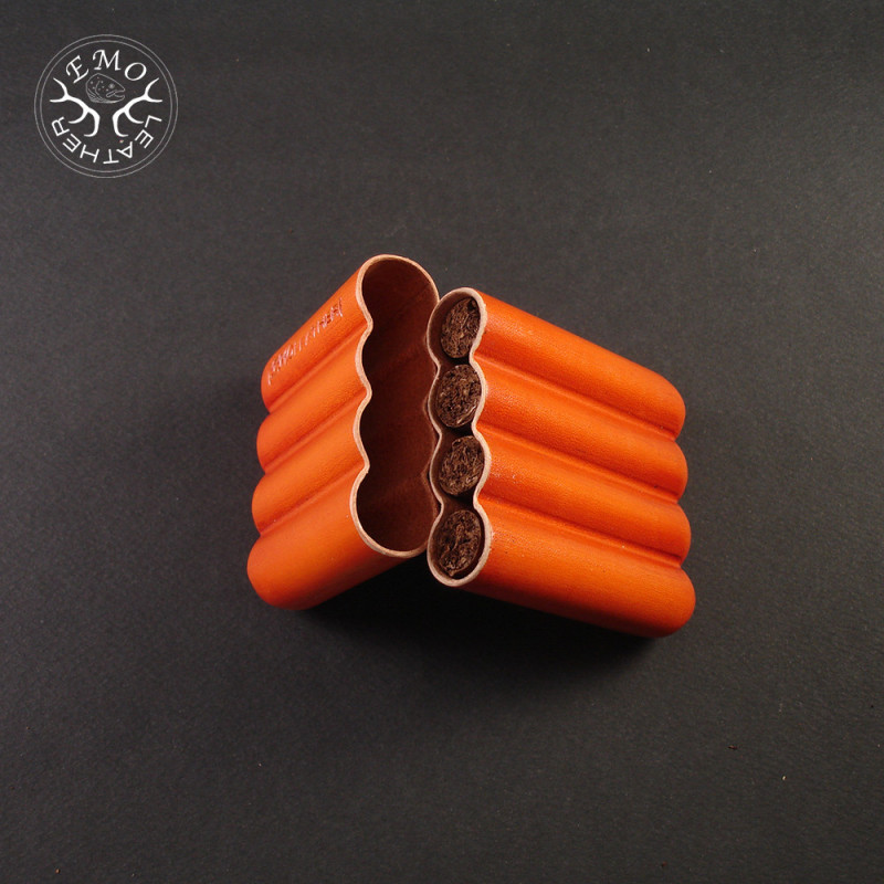 Tan 4 Slot Toscanello Case | EmoLeather | Custom Leather Goods