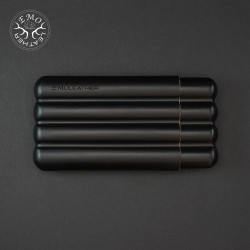 Black 4 Slot Churchill Cigar Case | EmoLeather | Custom Leather Goods