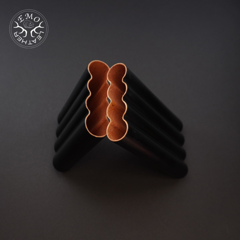 Black 4 Slot Churchill Cigar Case | EmoLeather | Custom Leather Goods