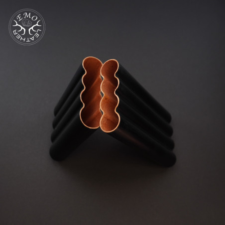 Black 4 Slot Churchill Cigar Case | EmoLeather | Custom Leather Goods