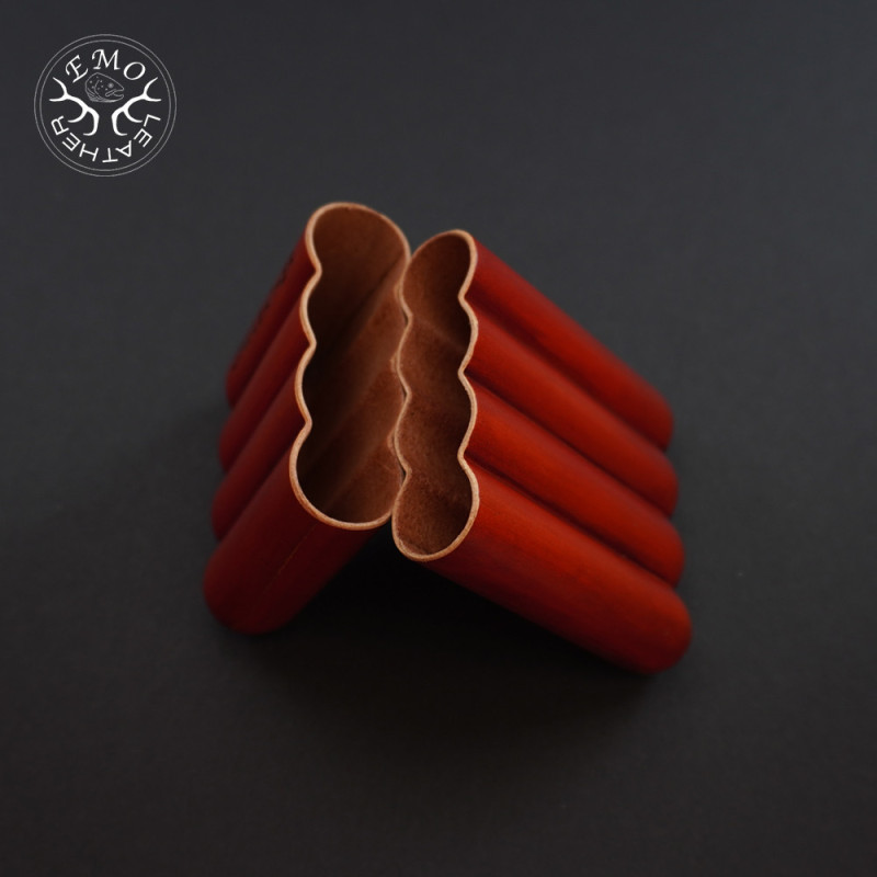 Rusty Orange 4 Slot Toscanello Case | EmoLeather | Custom Leather Goods