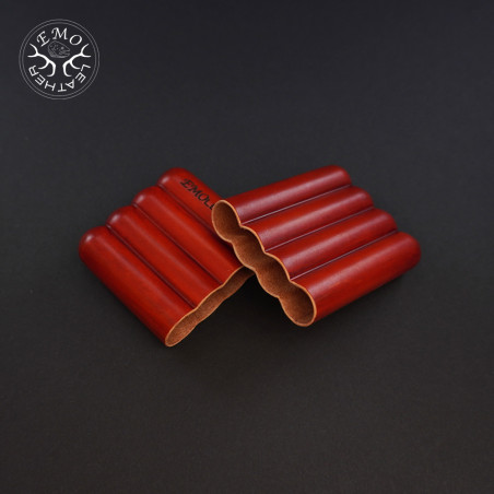 Rusty Orange 4 Slot Toscanello Case | EmoLeather | Custom Leather Goods