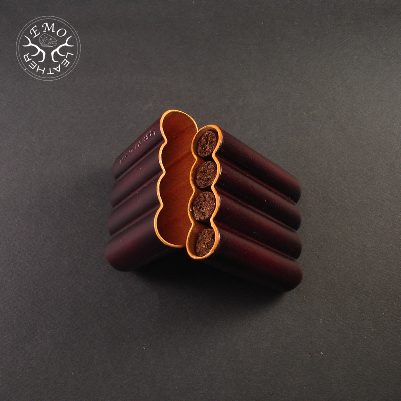 Chestnut 4 Slot Toscanello Case | EmoLeather | Custom Leather Goods