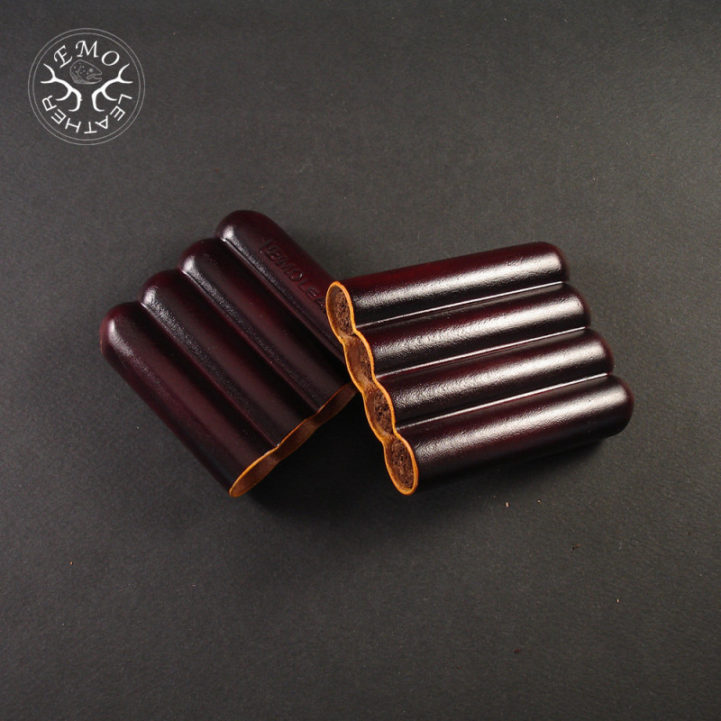 Chestnut 4 Slot Toscanello Case | EmoLeather | Custom Leather Goods