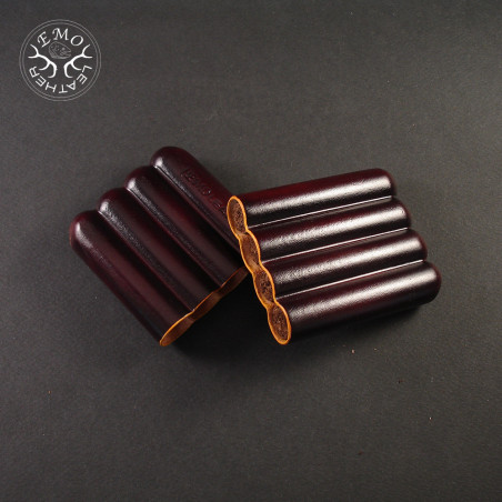 Chestnut 4 Slot Toscanello Case | EmoLeather | Custom Leather Goods