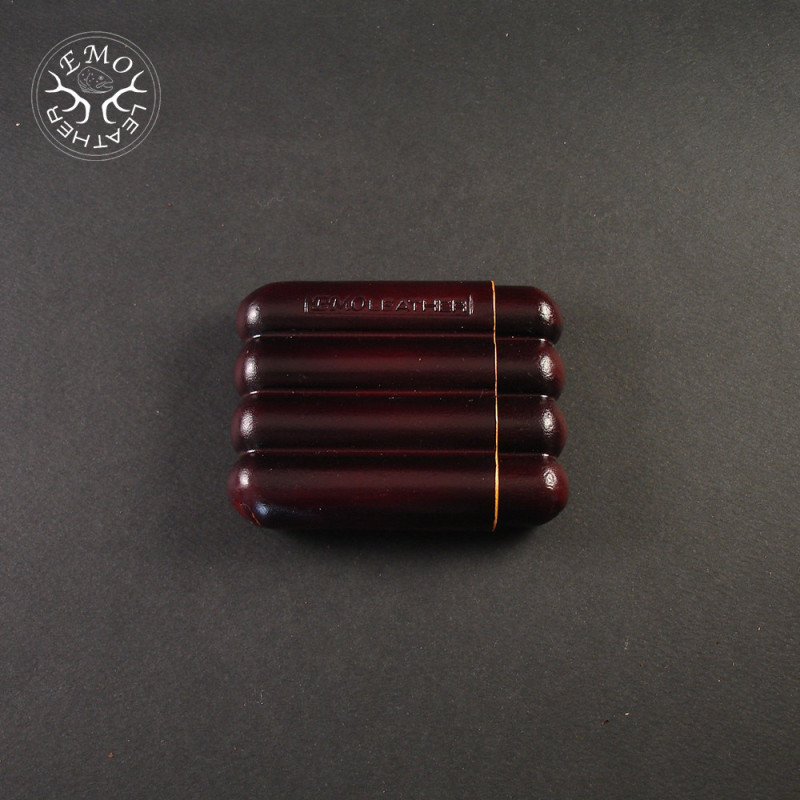 Chestnut 4 Slot Toscanello Case | EmoLeather | Custom Leather Goods