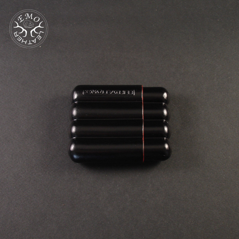 Black 4 Slot Toscanello Case | EmoLeather | Custom Leather Goods