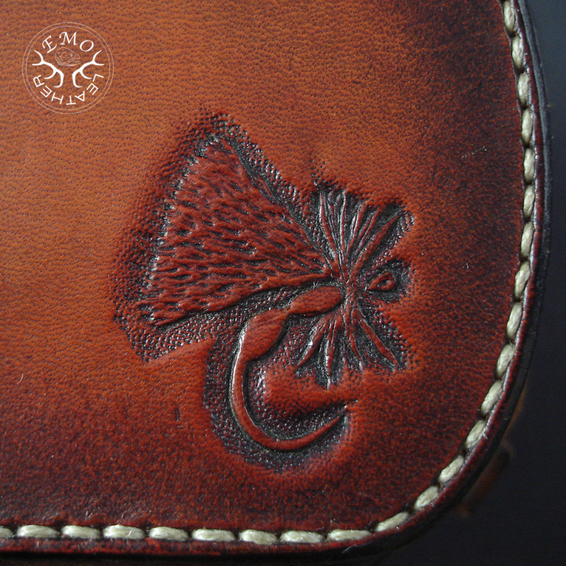 Small Brown Fly Box | EmoLeather | Custom Leather Goods