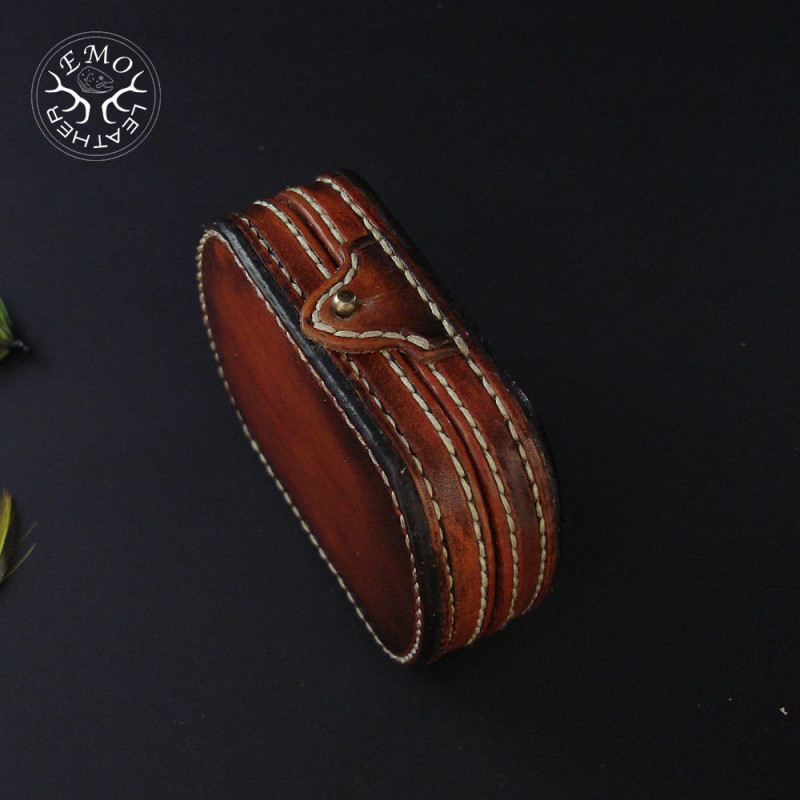Small Brown Fly Box | EmoLeather | Custom Leather Goods