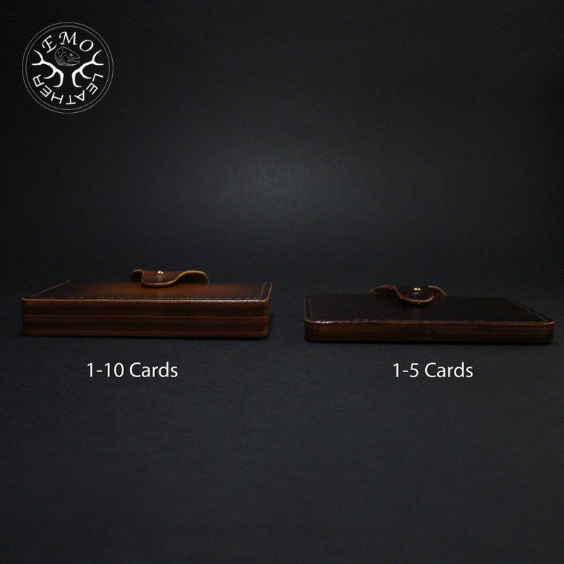 Horizontal Cash Pocket 10 Card Holder | EmoLeather | Custom Leather Goods
