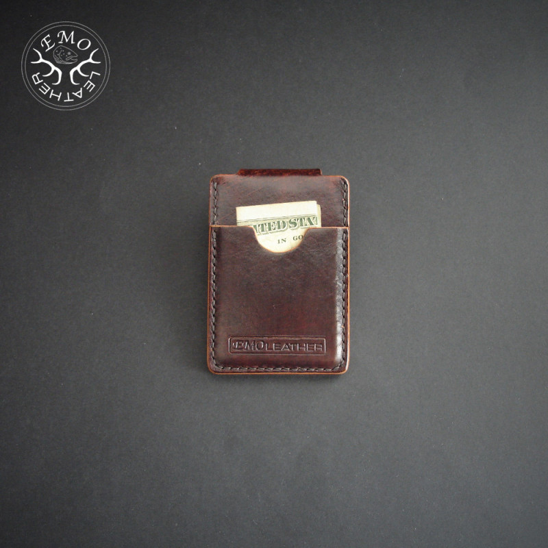 Vertical Cash Pocket Card Holder | EmoLeather | Custom Leather Goods