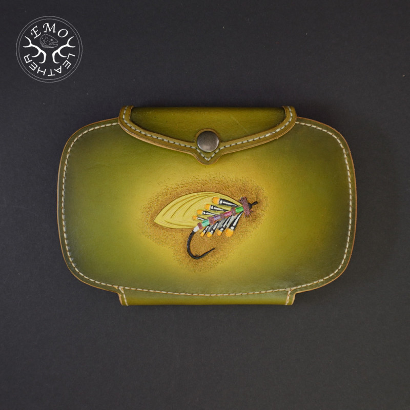 Large Olive Double Fly Pad | EmoLeather | Custom Leather Goods