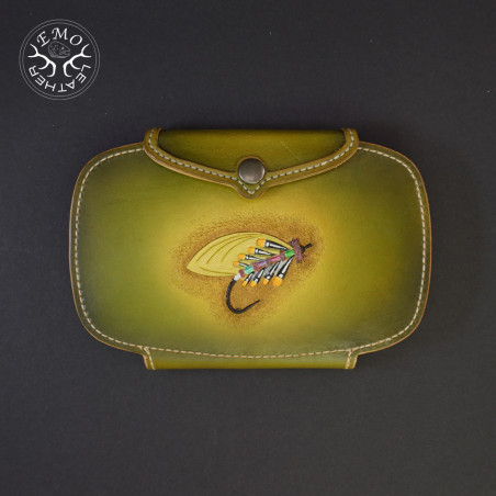 Large Olive Double Fly Pad | EmoLeather | Custom Leather Goods Large Olive Double Fly Pad | EmoLeather | Custom Leather Goods