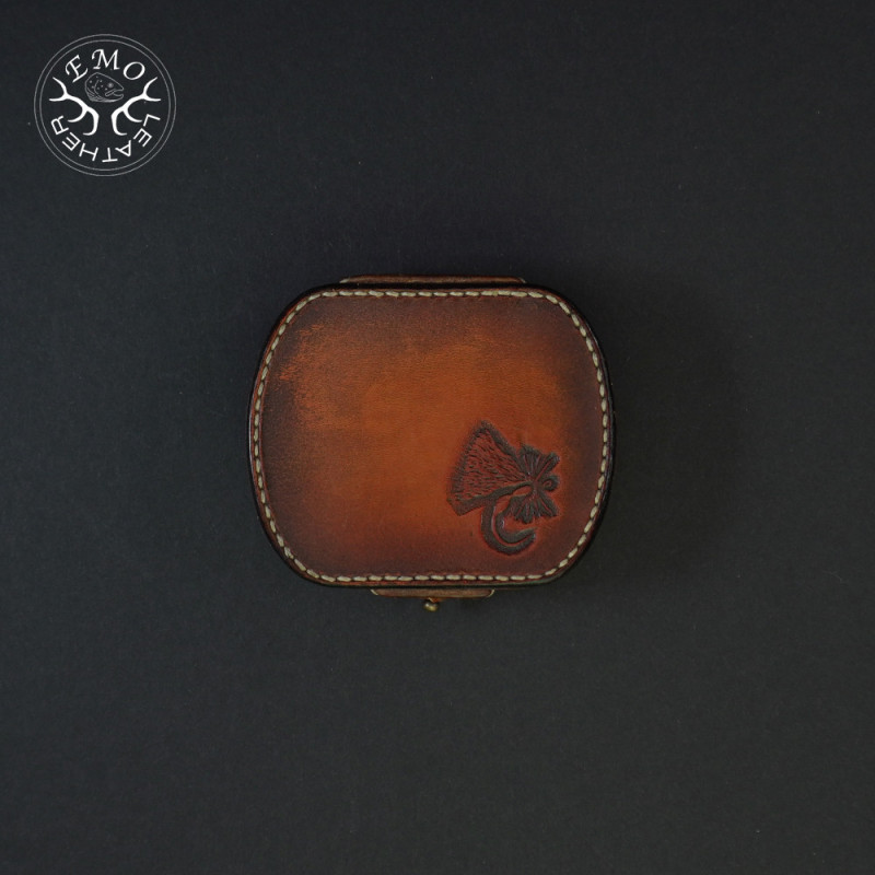 Small Brown Fly Box | EmoLeather | Custom Leather Goods
