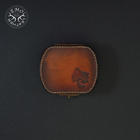 Small Brown Fly Box | EmoLeather | Custom Leather Goods Small Brown Fly Box | EmoLeather | Custom Leather Goods