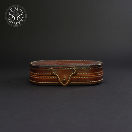 Brown Medium Fly Box | EmoLeather | Custom Leather Goods