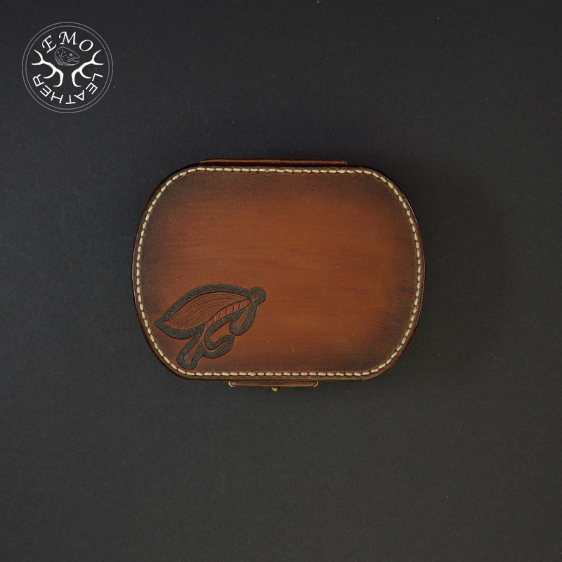 Brown Medium Fly Box | EmoLeather | Custom Leather Goods