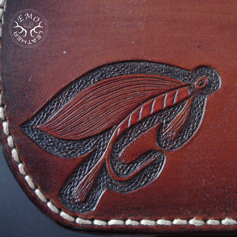 Brown Medium Fly Box | EmoLeather | Custom Leather Goods