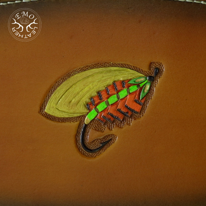 Salmon Fly Box | EmoLeather | Custom Leather Goods