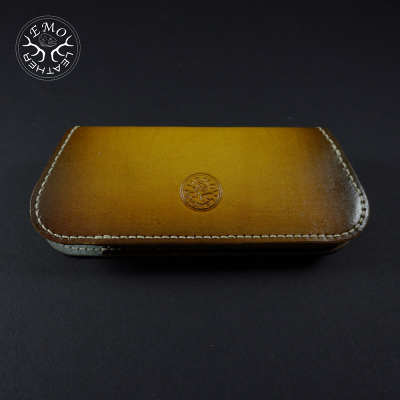 Light Brown Fishing Themed Glasses Case | EmoLeather | Custom Leather Goods