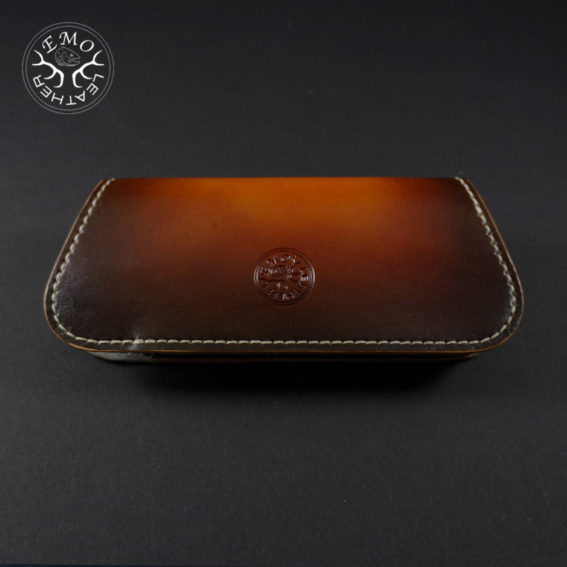 Vintage Brown Fishing Themed Glasses Case | EmoLeather | Custom Leather Goods